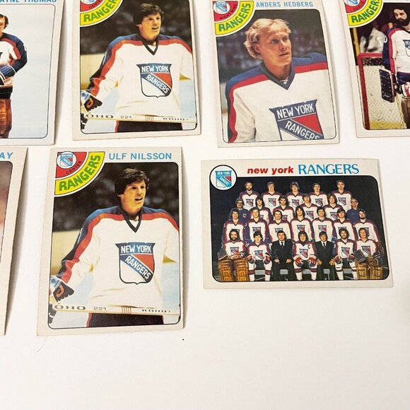 Vtg Lot of 28 1977-78 O Pee Chee New York Rangers NHL Hockey Cards Damaged - Picture 7 of 16